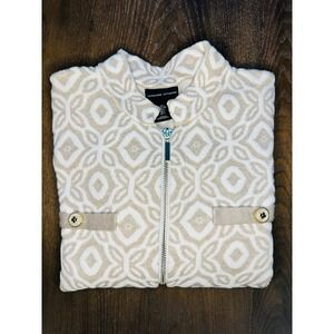 Adrienne Vittadini‎ Chenille Knit Zip Up Jacket NWOT Size L